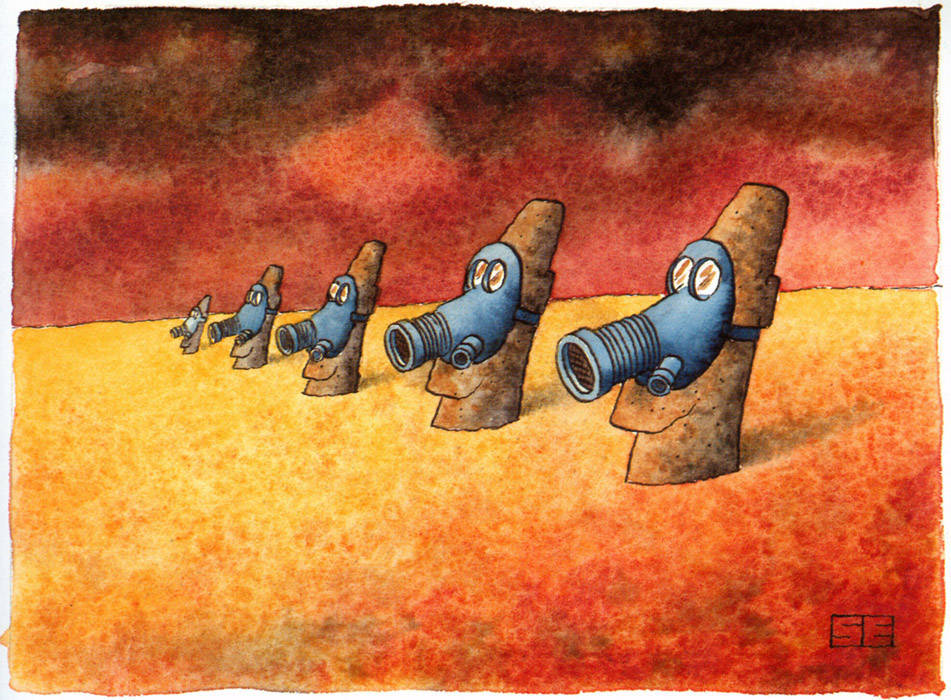 Easter Island gas masks
