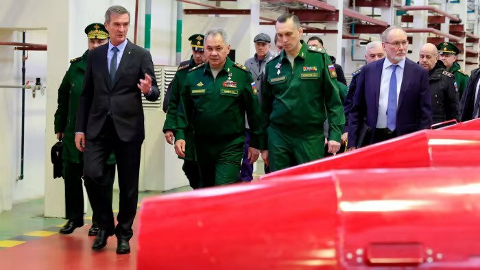 Russian defence minister Sergei Shoigu at a tactical missiles facility in Russia. Under the plans, storage in Belarus could be in place by July