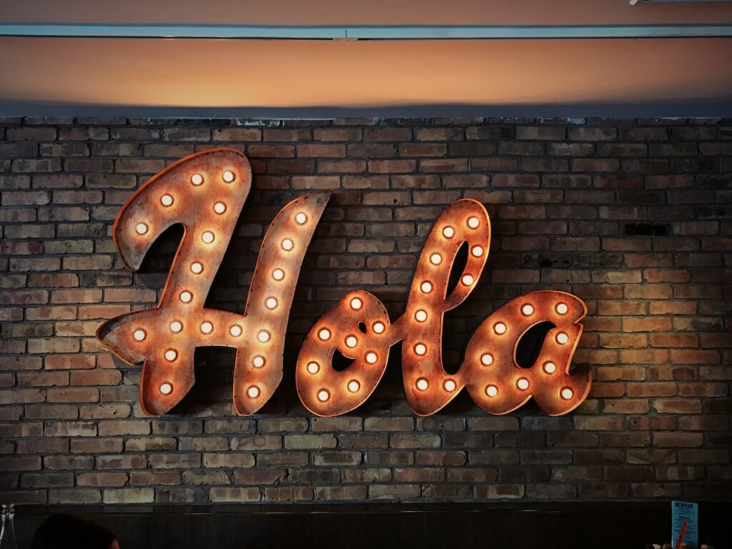 Spanish Hola LED signage