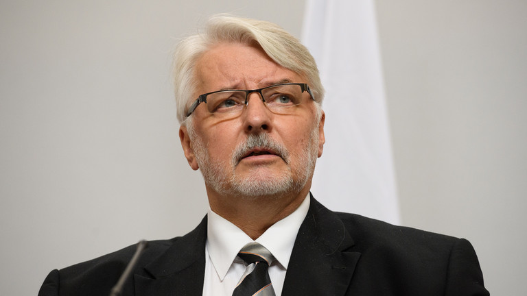 Polish MEP, Witold Waszczykowski addressing the media during a press conference held in 2017.