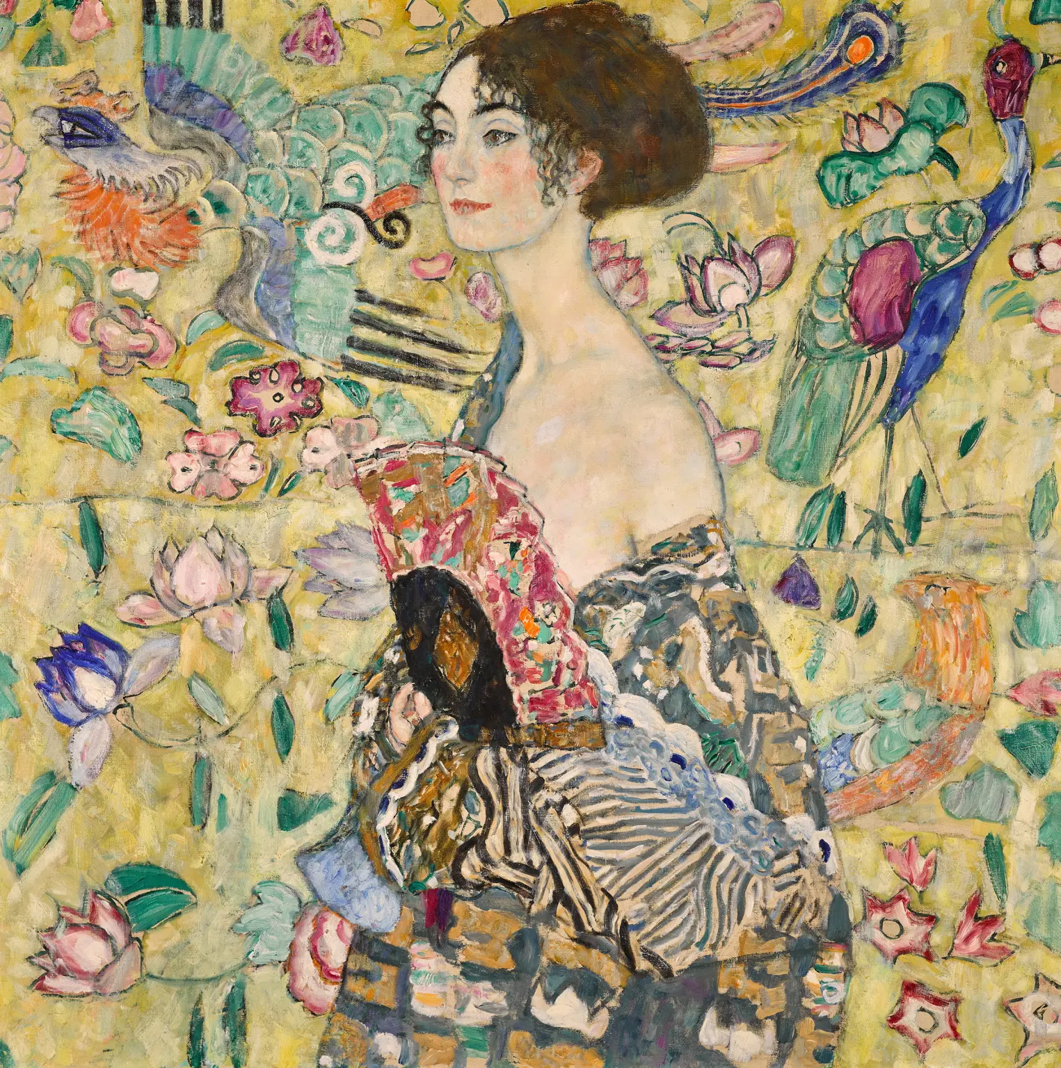 "Lady with a Fan," oil on canvas by Gustav Klimt.