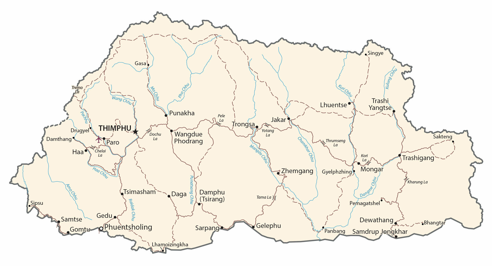 Bhutan Map