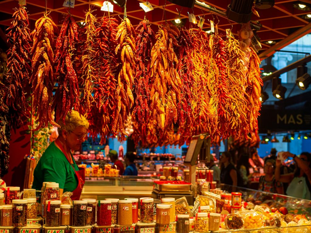 people in market during daytime Barcelona Culinary Adventures 