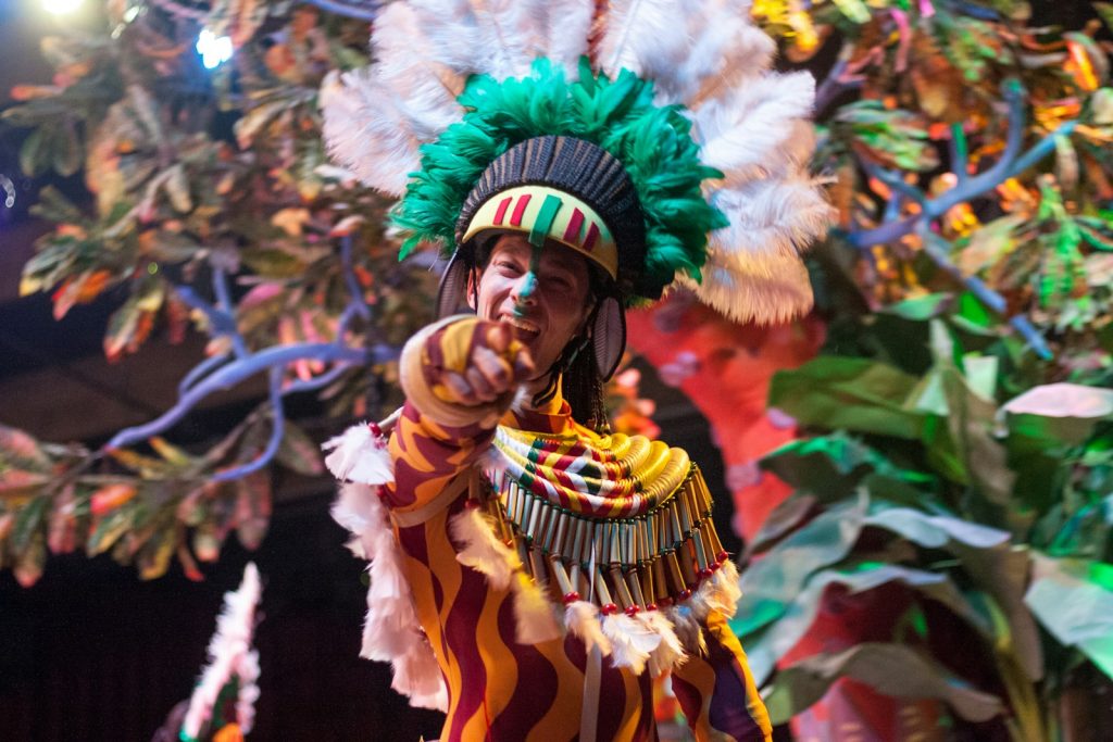 shallow focus photography of in brown costume Carnival Embracing Culture