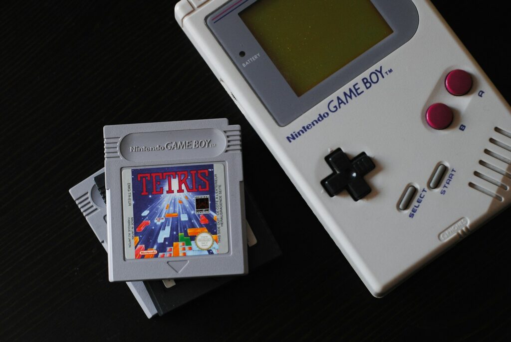 white Nintendo Game Boy Origins of Tetris Nostalgia Alert