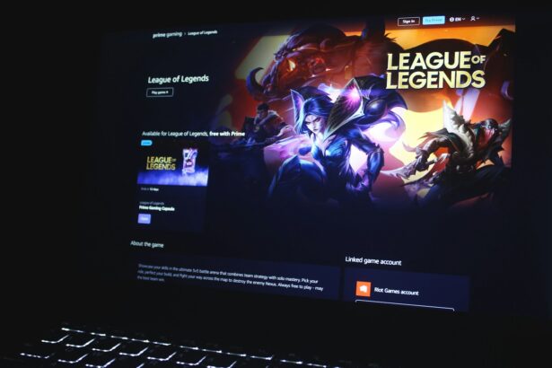 a computer screen with a league of legend logo on it