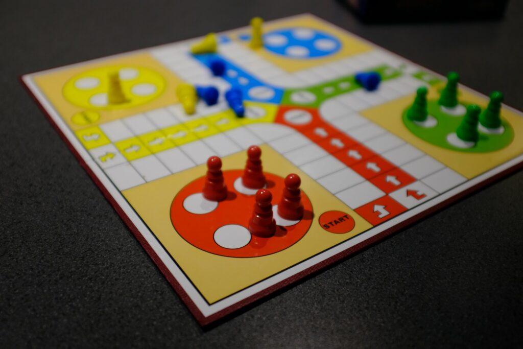 white red yellow and blue game board Amazon Game Prime