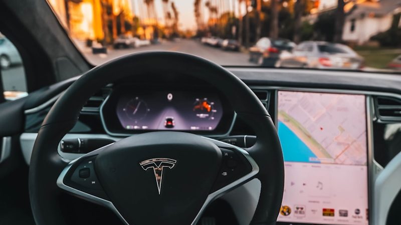 interior view of Tesla car