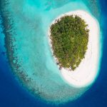 aerial view of island