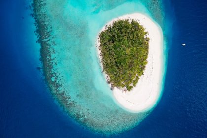 aerial view of island