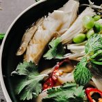 vegetables on cook pot