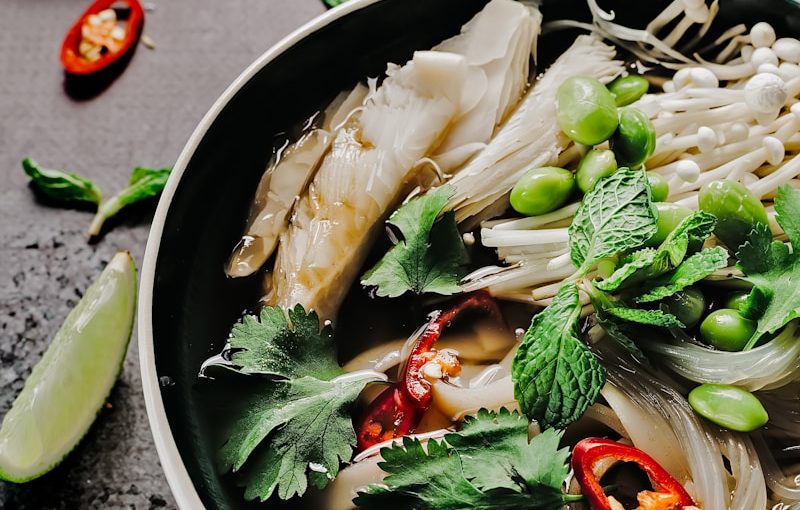 vegetables on cook pot