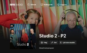 Gjest i Studio 2 på P2!