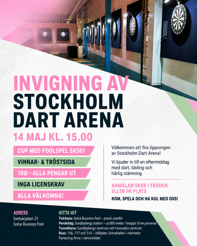 Invigning av Stockholm Dart Arena