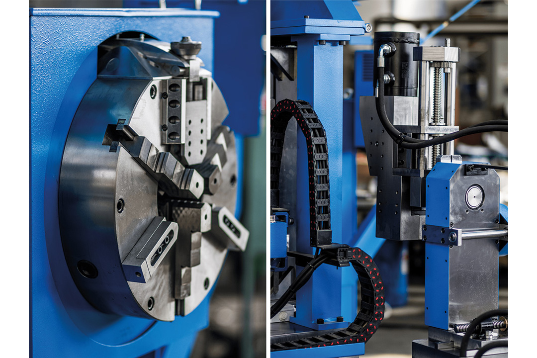 Cabezal y unidad de corte de torno CNC para muelles