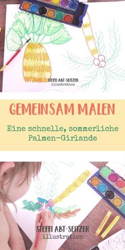 Palmen-Girlande Basteln mit Kinder Steffi Abt-Seitzer Illustration