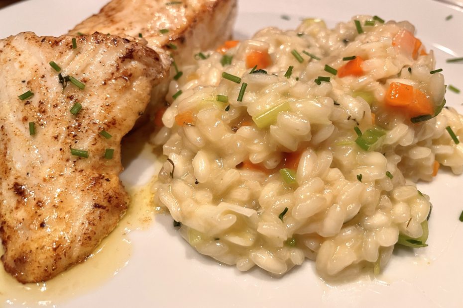 Pannestekt kveite med risotto – Steike god mat