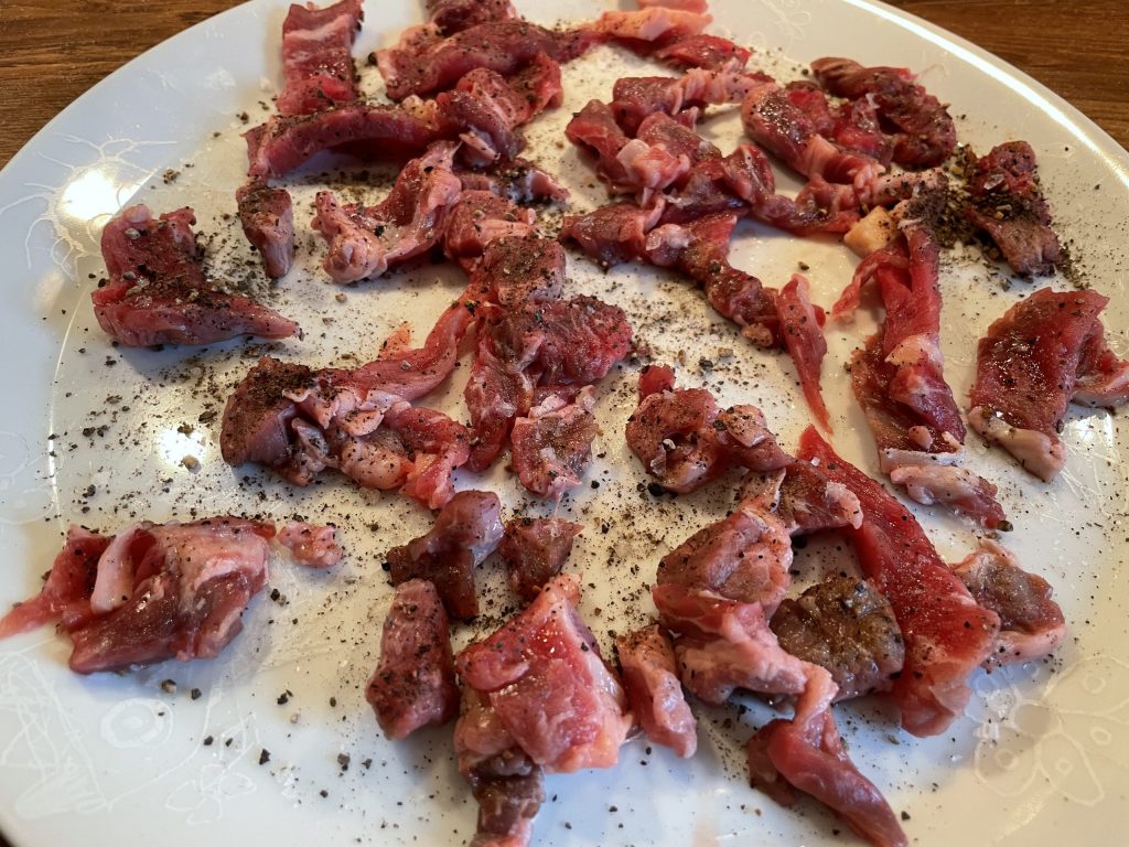 Pizza med entrecote av kalv