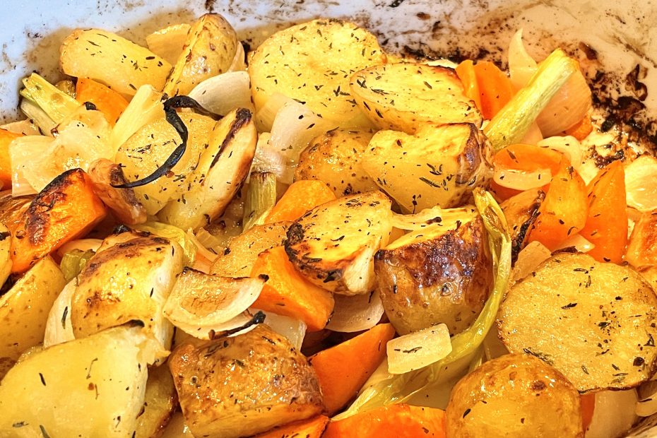 Bakt potet og grønnsaker