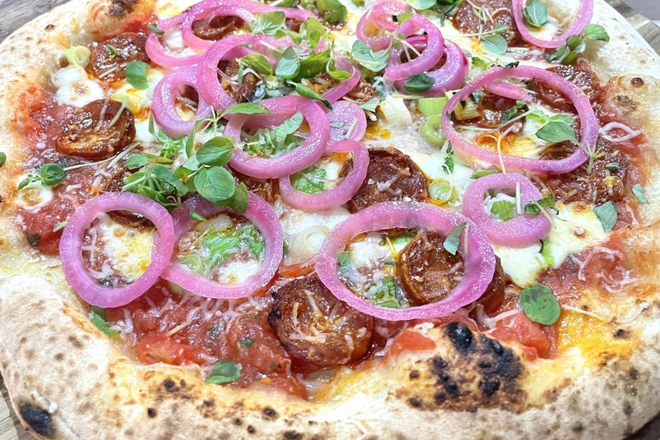 Pizza med chorizo picante