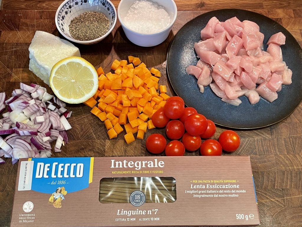 Pasta med kylling og pecorino