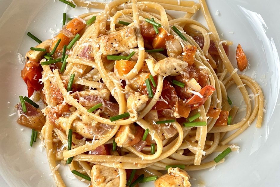 Pasta med kylling og pecorino