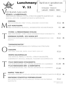 Stekarn lunchmeny vecka 11 Åland företagslunch Stekarn