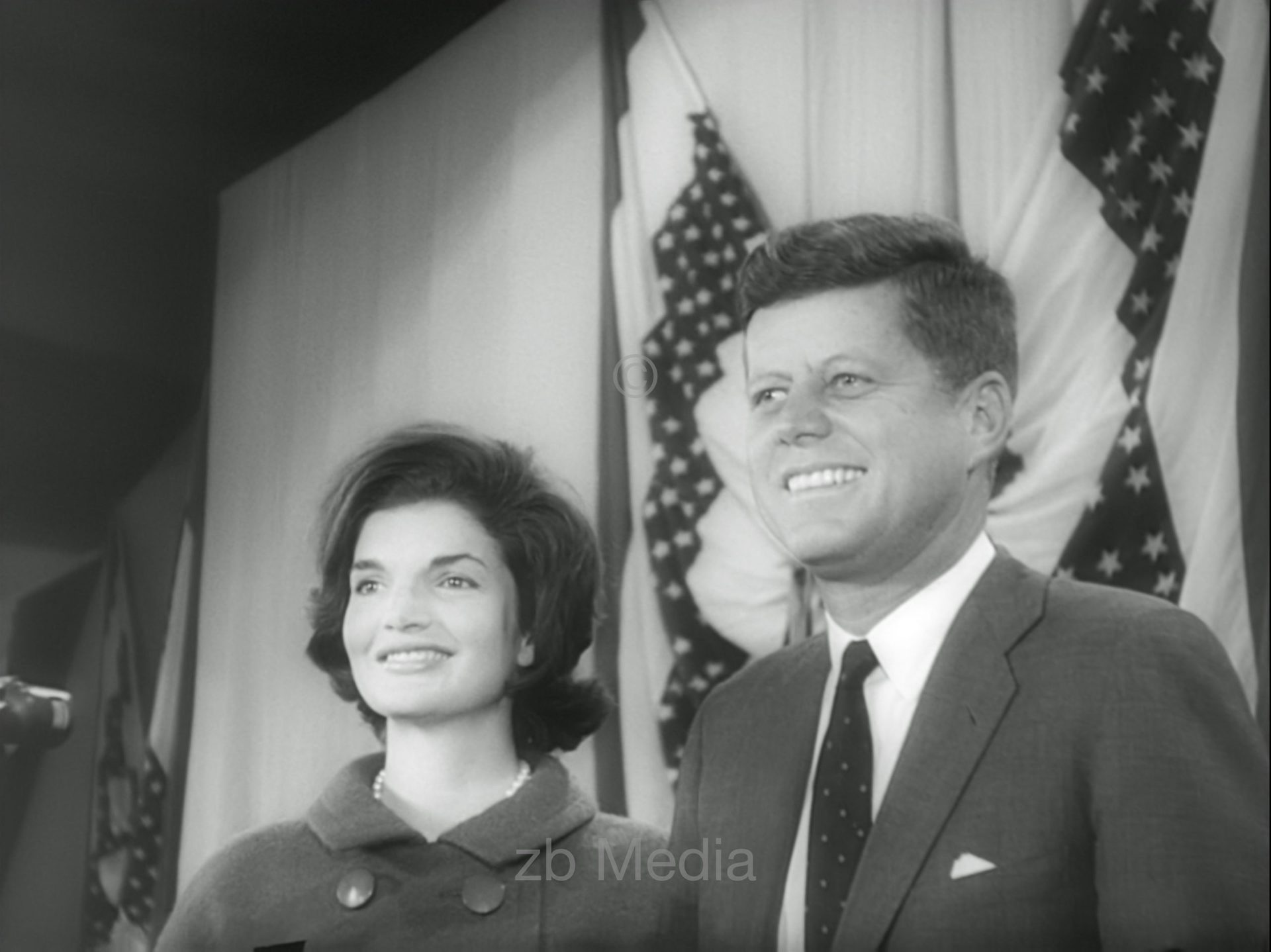 Wahlsieger John F. Kennedy mit Jacqueline Kennedy 1960.