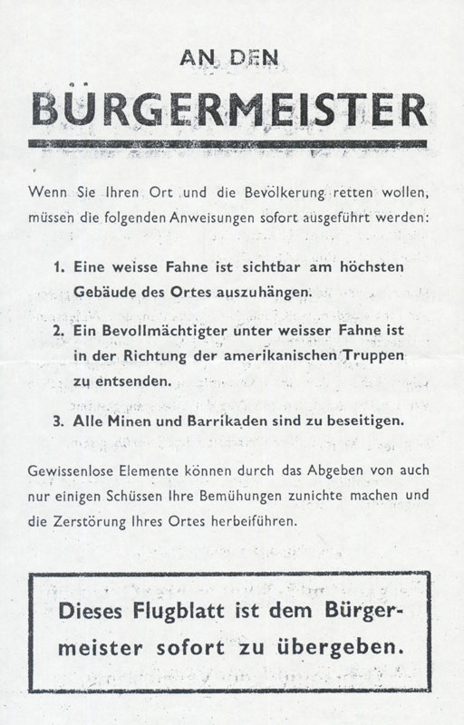 US-leaflet-on-surrender-1945 US-Flugblatt zur Kapitulation 1945