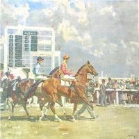 Alfred Munnings Racing prints Going out at Epsom