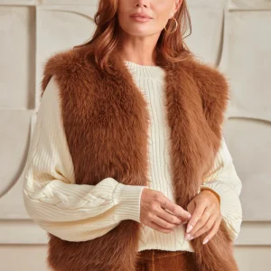 SMASHED LEMON Gilet dames bruin