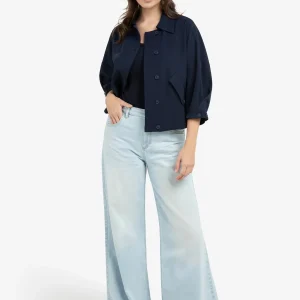 YAYA blousejack met klepzakken Blauw
