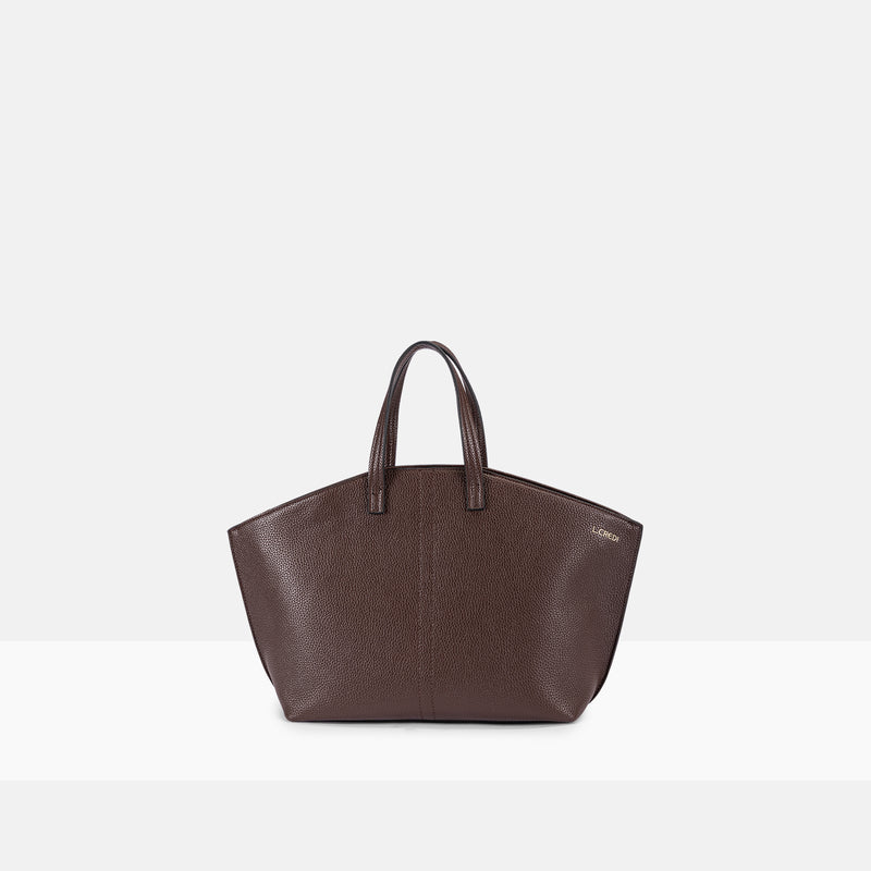 L.Credi Handtas model Satine 1006404/ kleur chocoladebruin