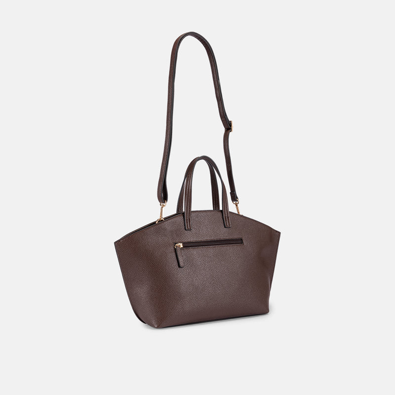 L.Credi Handtas model Satine 1006404/ kleur chocoladebruin - Afbeelding 4