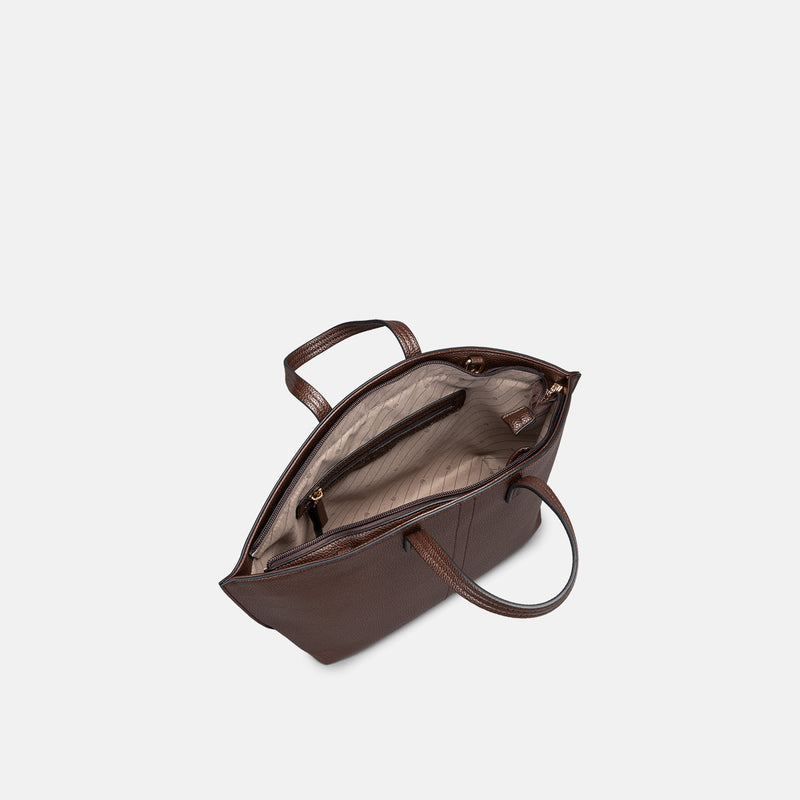 L.Credi Handtas model Satine 1006404/ kleur chocoladebruin - Afbeelding 3