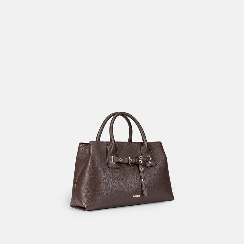 L.Credi Handtas model Sadette 1006602/ kleur chocoladebruin - Afbeelding 2