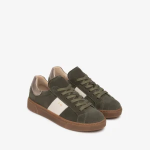 NeroGiardini Damessneakers van suède en leer kleur kaki