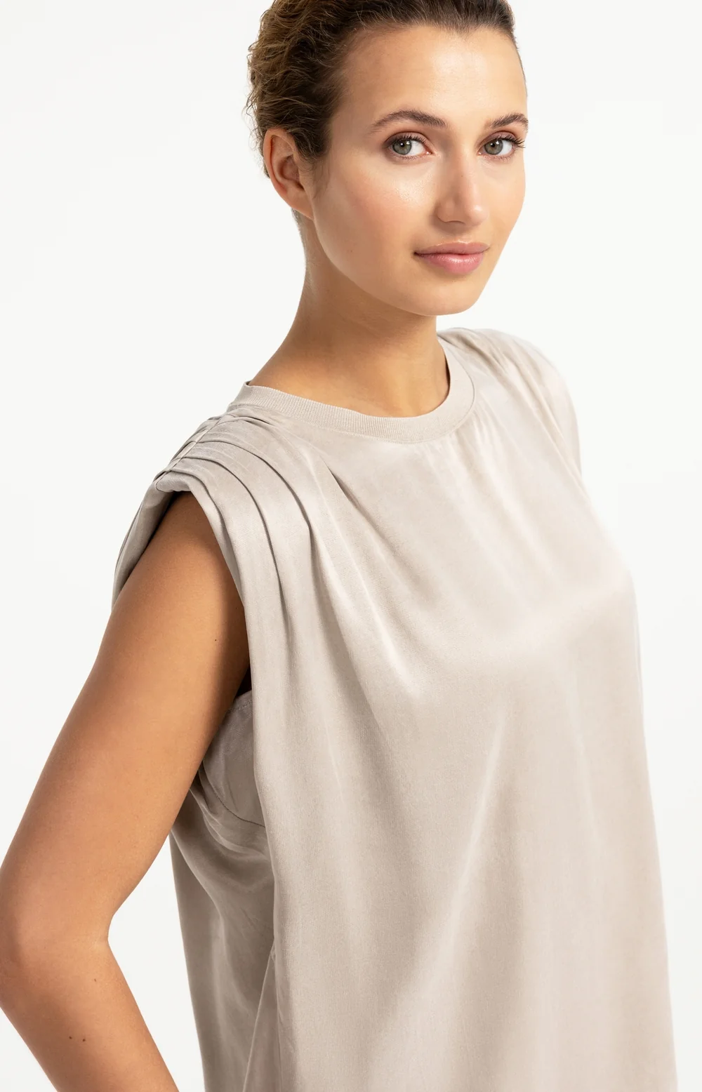 YAYA Mouwloze top met schouderplooien - Afbeelding 4