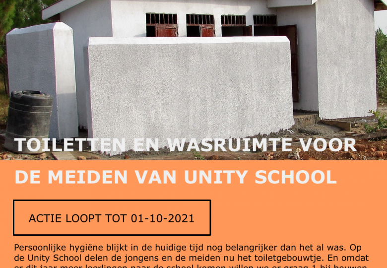 Actieposter Unity School, Toiletten en Wasruimte