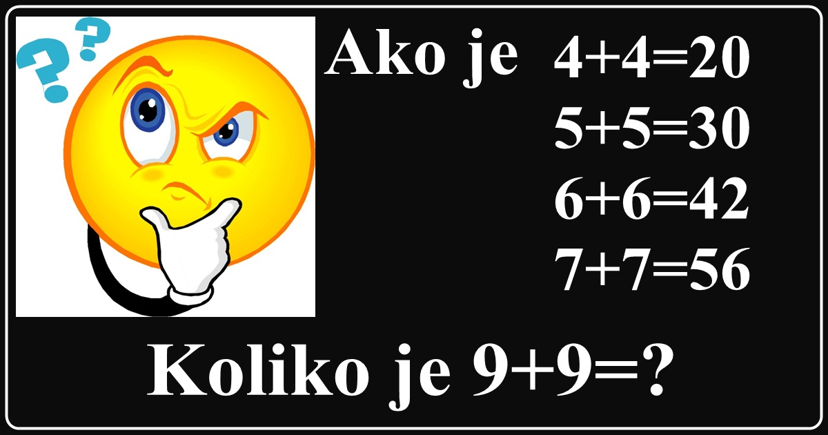 Još jedna matematička MOZGALICA! Možete li vi pronaći TAČNO REŠENJE? Još jedna matematička MOZGALICA! Možete li vi pronaći TAČNO REŠENJE?