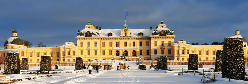 Il palazzo di Drottningholm in inverno