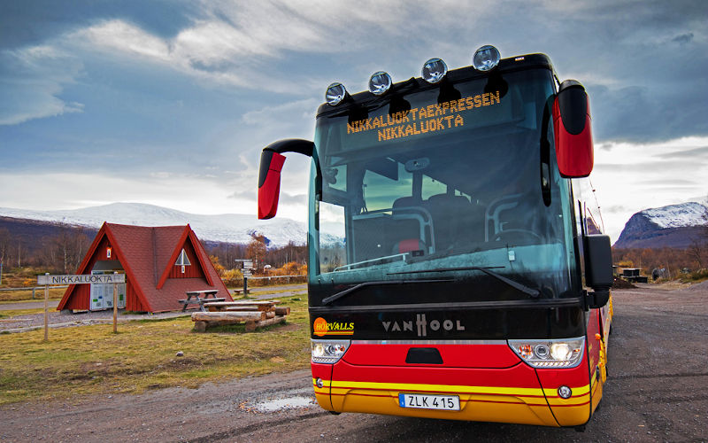 il Kungsleden - trekking in Lapponia - bus per Kiruna - nikkaluoktaexpressen