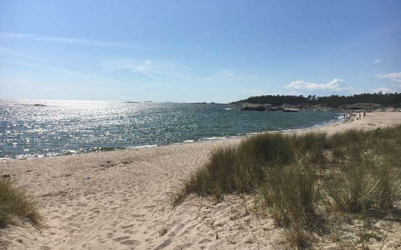 La spiaggia di sabbia di Stora Sand a Utö e Ålö nell arcipelago di Stoccolma