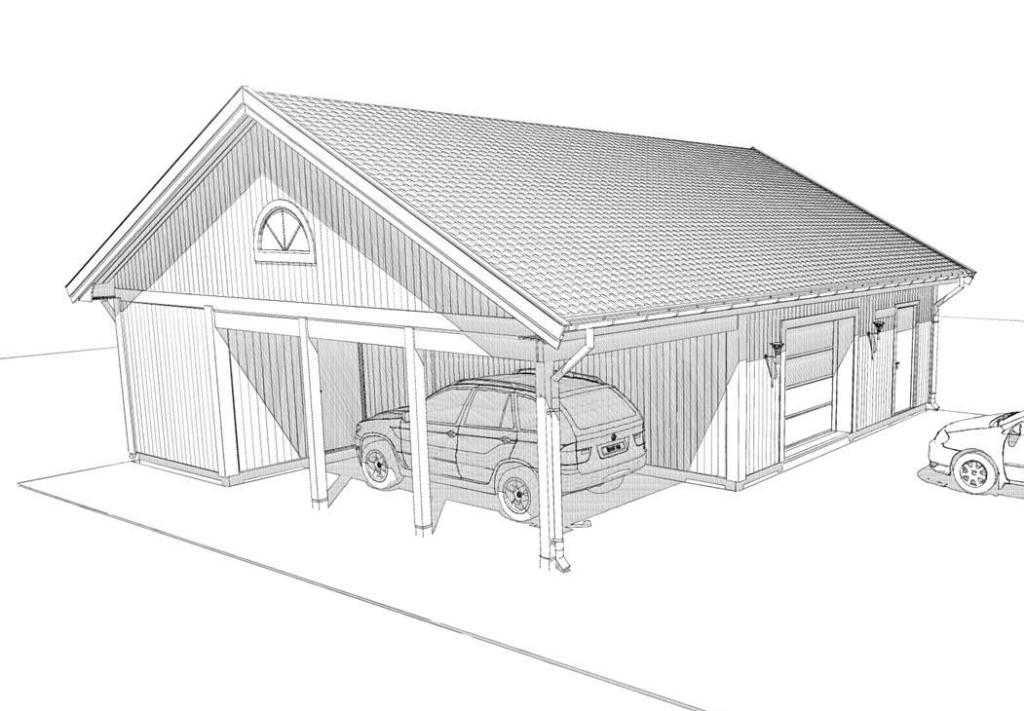 Stomrest enplanshus med välisolerat fristående garage i Umeå