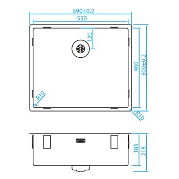 CARESSI CAPP55D46R10 spoelbak