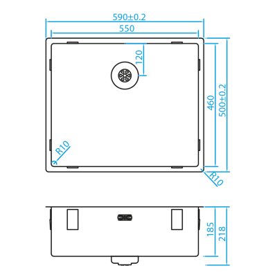 CARESSI CAPP55D46R10 spoelbak