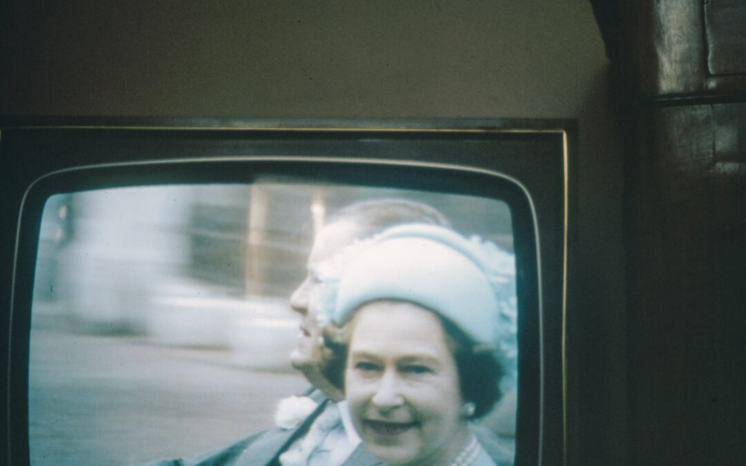 A photo of Queen Elizabeth on TV at the marriage of Charles and Diana, 1981. Photo Anni Spratt on Unsplash