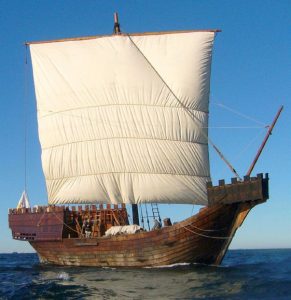 a medieval cog ship replica from Visby in Sweden - used all the Baltic and North Sea