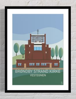 Brøndby strand kirke lokale byplakater til hjemmet Plakater til hjemmet, plakater til stuen, plakater til værelset, tattoo inspireret plakater, posters, STposters