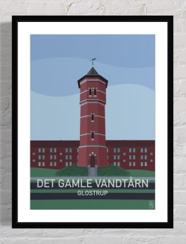 Det gamle vandtårn Glostrup byplakater til hjemmet Plakater til hjemmet, plakater til stuen, plakater til værelset, tattoo inspireret plakater, posters, STposters